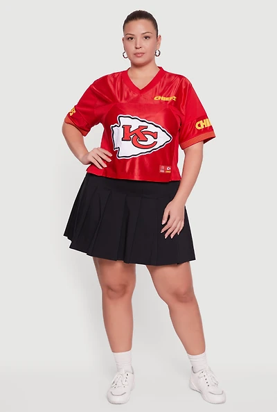 Womens Plus Size NFL Chiefs Cropped Jersey, Red, Size 1X