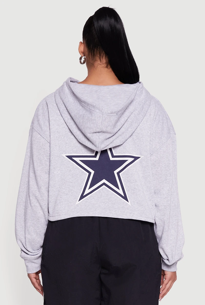 Womens Plus Size NFL Dallas Cowboys Graphic Hooded Sweatshirt, Grey, Size 3X