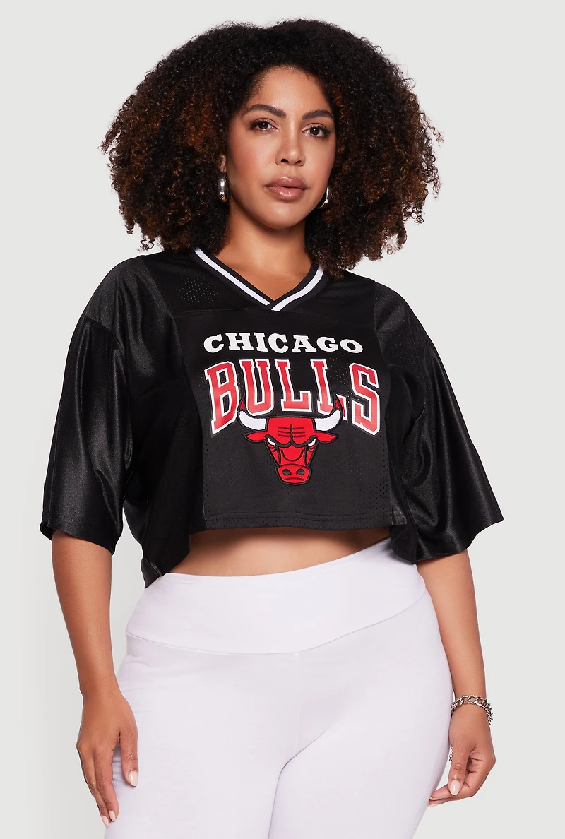 Womens Plus NBA Chicago Bulls Cropped Jersey,
