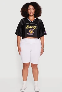Womens Plus NBA Los Angeles Lakers Cropped Jersey, Black,