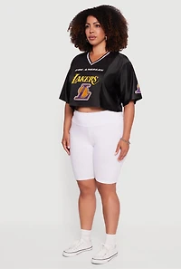 Womens Plus NBA Los Angeles Lakers Cropped Jersey, Black,