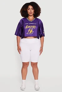 Womens Plus Size NBA Los Angeles Lakers Cropped Jersey, Purple, Size 1X