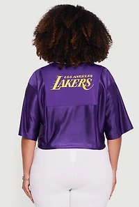 Womens Plus Size NBA Los Angeles Lakers Cropped Jersey, Purple, Size 1X