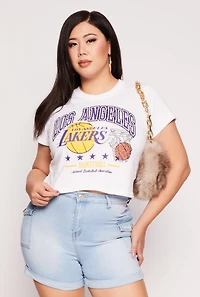 Plus NBA Los Angeles Lakers Graphic Crop Top