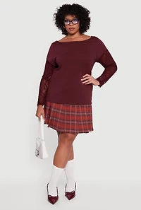 Plus Lace Long Sleeve Top