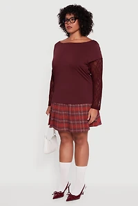 Plus Lace Long Sleeve Top