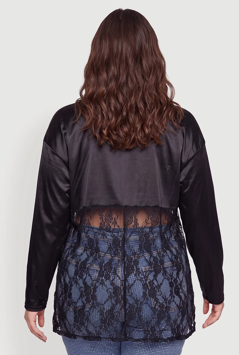 Plus 08 Satin Long Sleeve Lace Football Jersey