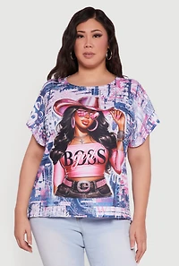 Plus Boss Girl Graphic Short Sleeve Tee