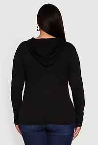 Plus Long Sleeve Pullover Hoodie