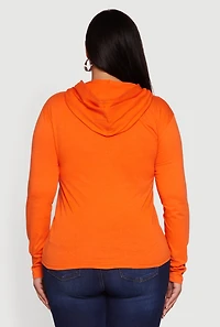 Womens Plus Long Sleeve Pullover Hoodie,