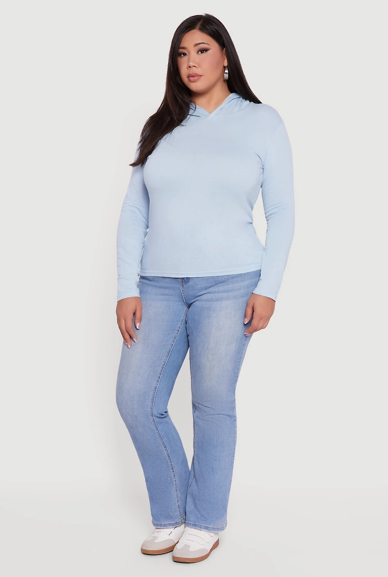 Plus Long Sleeve Pullover Hoodie