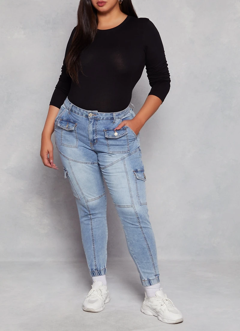 Womens Plus Long Sleeve Basic T Shirt,