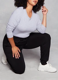 Womens Plus Long Sleeve Basic T Shirt,
