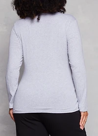 Womens Plus Long Sleeve Basic T Shirt,