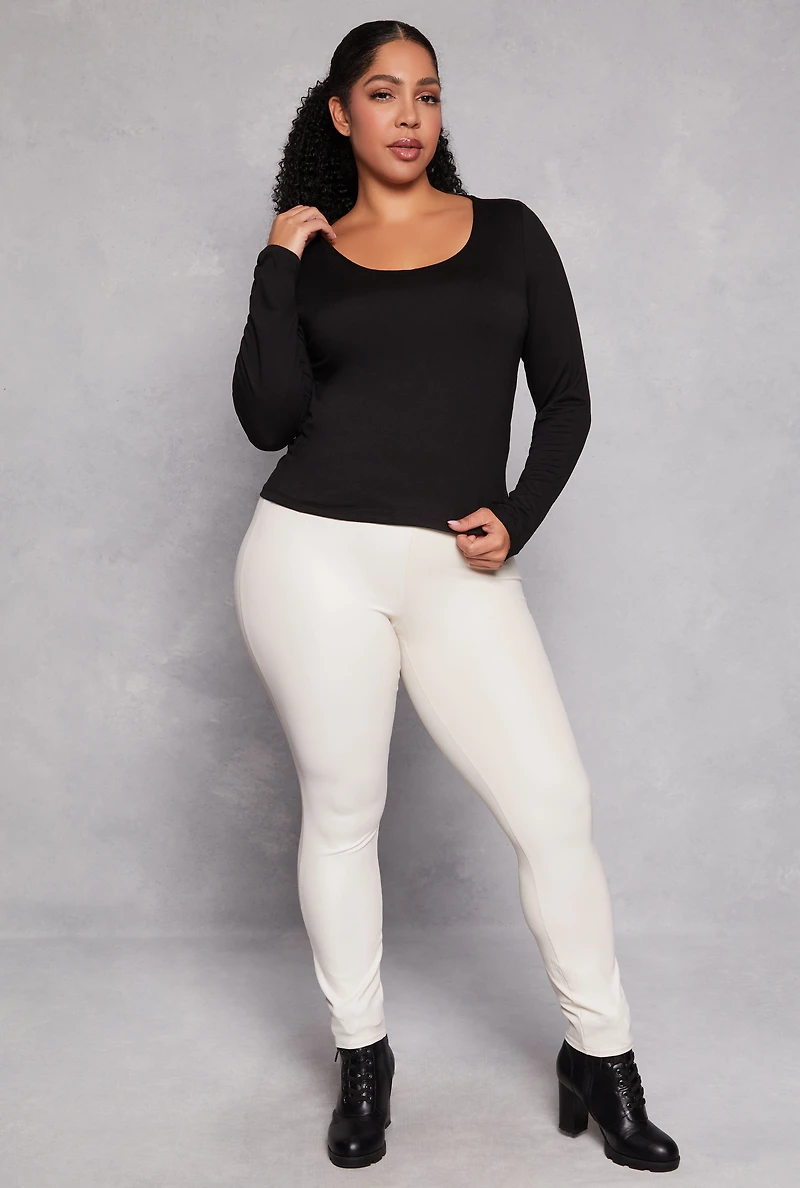 Plus Double Layered Scoop Neck Top