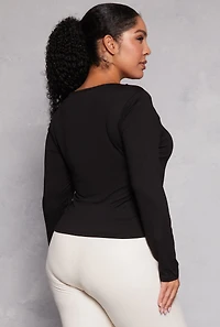 Plus Double Layered Scoop Neck Top