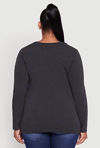 Plus Long Sleeve Scoop Neck Tee