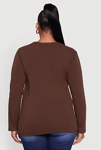 Plus Long Sleeve Crew Neck Tee