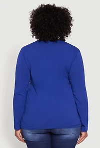 Womens Plus Long Sleeve Crew Neck Tee,