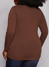 Womens Plus Basic Scoop Neck Long Sleeve T Shirt, 2X