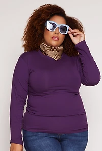 Plus Long Sleeve Crew Neck Tee