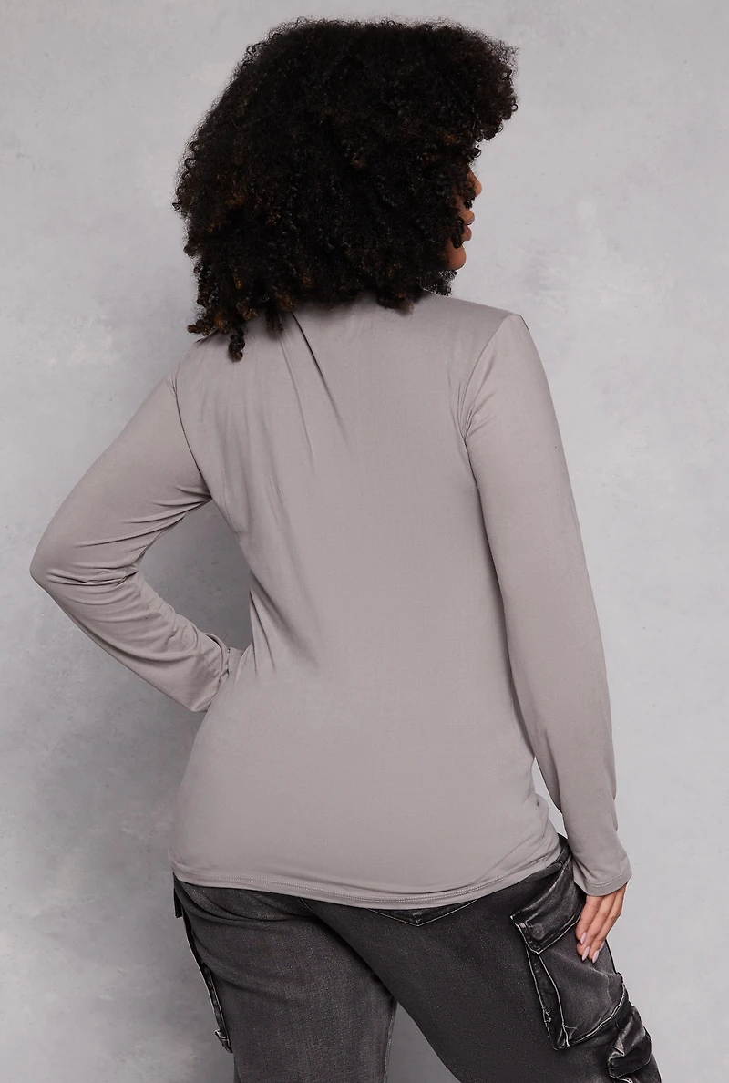 Plus Basic Soft Knit Turtleneck Top