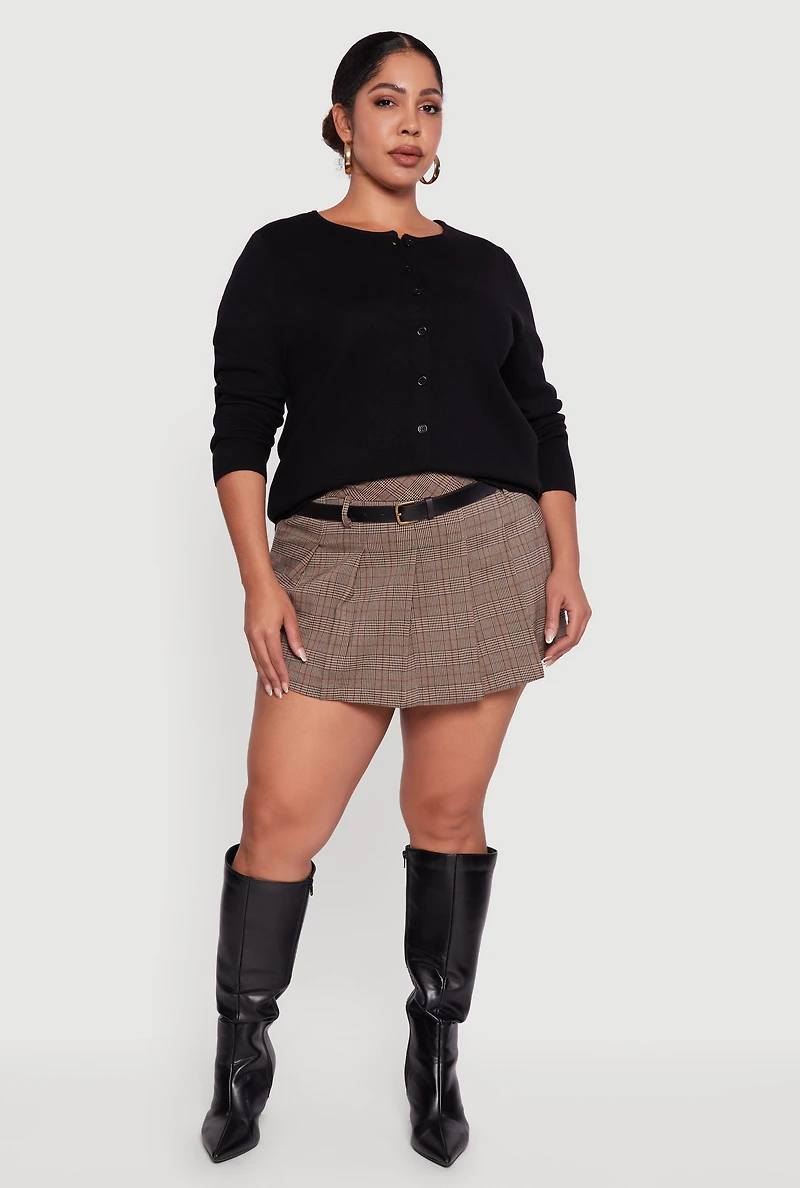 Womens Plus Long Sleeve Button Front Cardigan, 4X