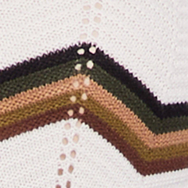 Plus Chevron Pointelle Knit Hooded Pullover Sweater