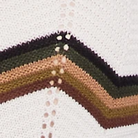 Plus Chevron Pointelle Knit Hooded Pullover Sweater