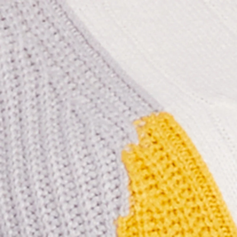 Plus Color Block Sweater with Denim Sleeves