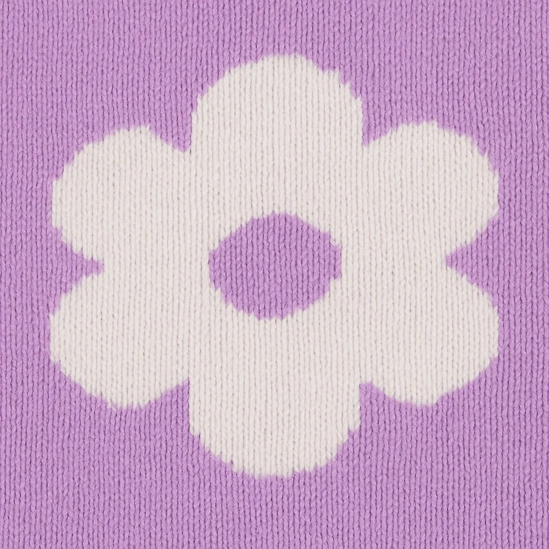 Plus Boucle Floral Long Sleeve Crew Neck Sweater