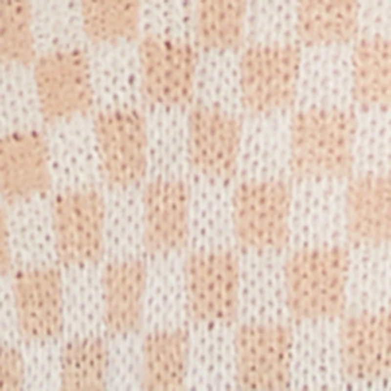 Plus Color Blocked Checkered Stripe Cardigan