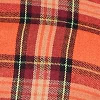 Plus Plaid Cropped Drawstring Hem Button Front Shirt