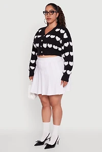 Womens Plus Heart Graphic Button Front Cardigan,