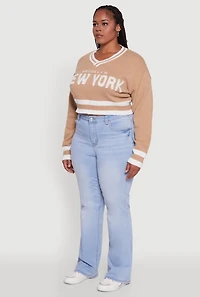 Womens Plus Daisy Brooklyn New York Cropped Sweater,