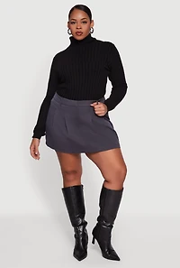 Womens Plus Ribbed Knit Turtleneck Sweater,