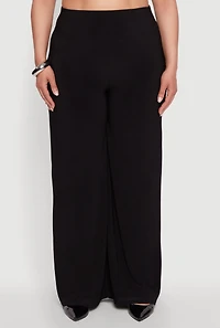 Womens Plus Wide Waist Palazzo Pants, 1X
