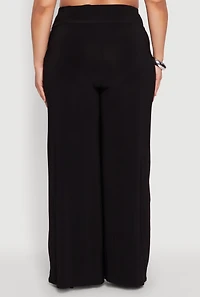 Womens Plus Wide Waist Palazzo Pants, 1X