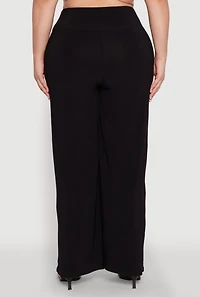 Womens Plus Wide Waist Palazzo Pants, 1X