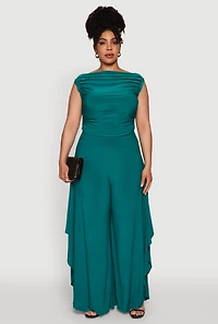 Plus Stylish High-Waisted Tulip Leg Palazzo Pants