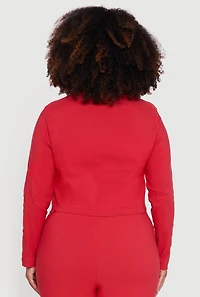 Plus Hyper Stretch Zip Front Cropped Jacket