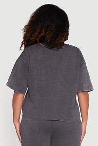 Plus Mineral Wash Fleece Pintuck Tee