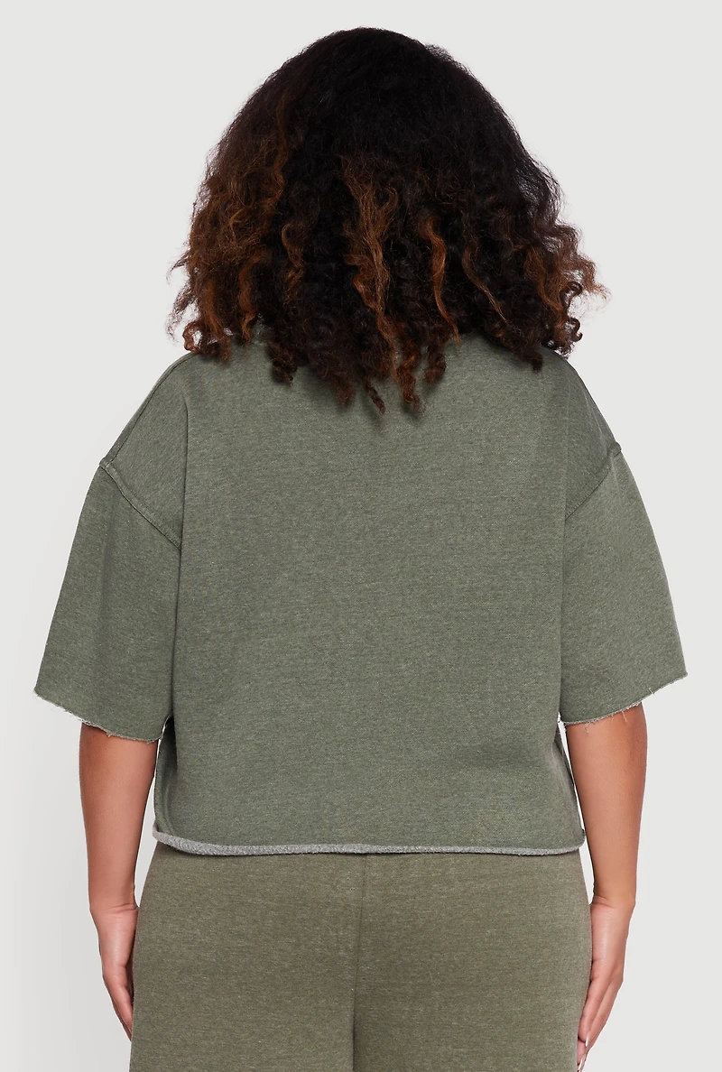 Plus Mineral Wash Fleece Pintuck Tee