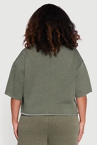 Plus Mineral Wash Fleece Pintuck Tee