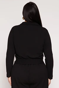 Plus Button Front Smocked Blouse