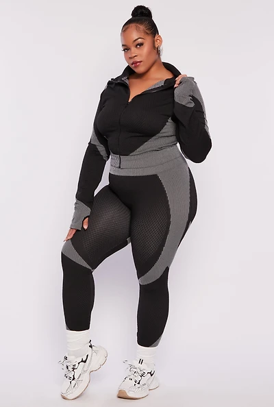 Plus Seamless Two Tone Leggings