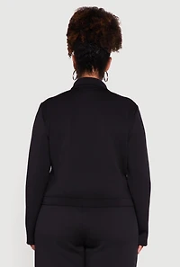 Plus Scuba Button Front Shacket