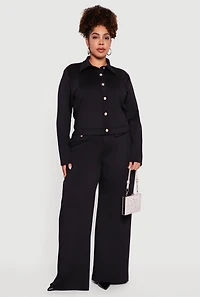 Plus Scuba Wide Leg Pants