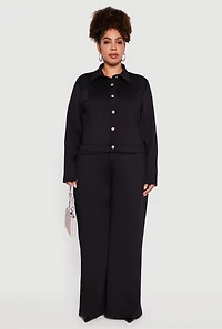 Plus Scuba Wide Leg Pants