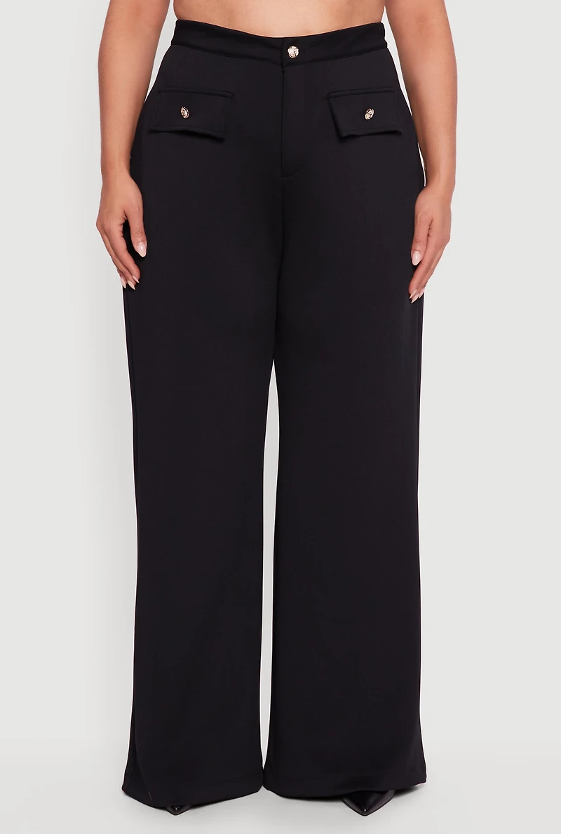 Plus Scuba Wide Leg Pants
